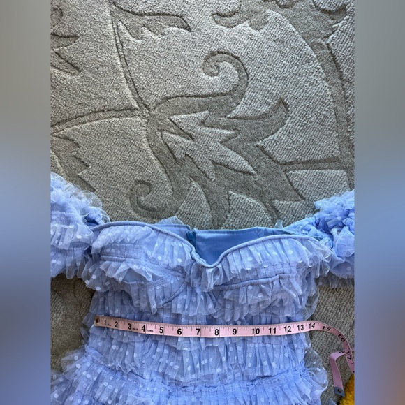 Blue Ruffle Maxi Dress - Picture 4 of 10